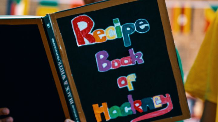 A recipe book used as a prop